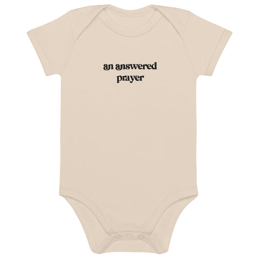 An Answered Prayer Organic Cotton Baby Onesie