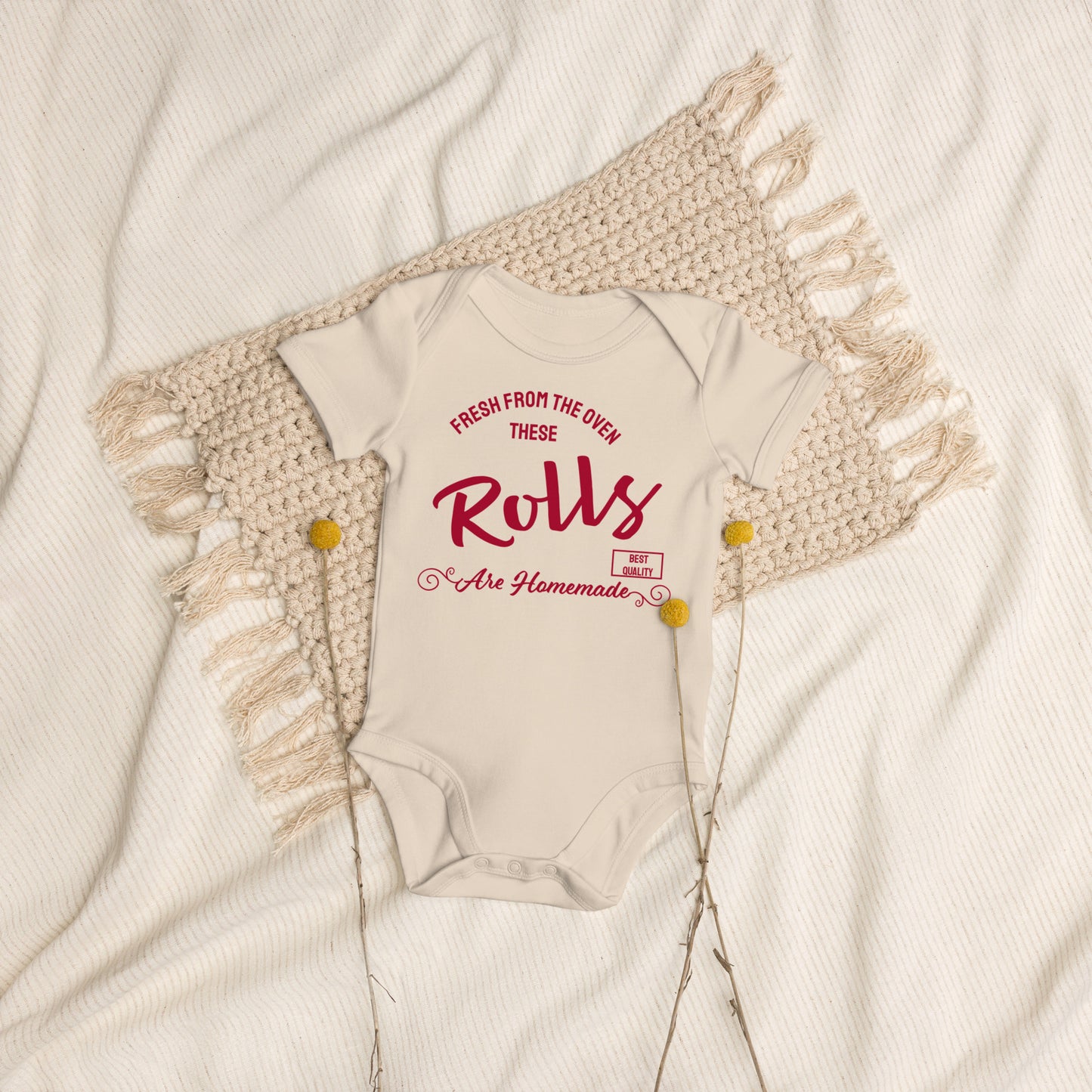 Homemade Rolls Organic Cotton Baby Bodysuit