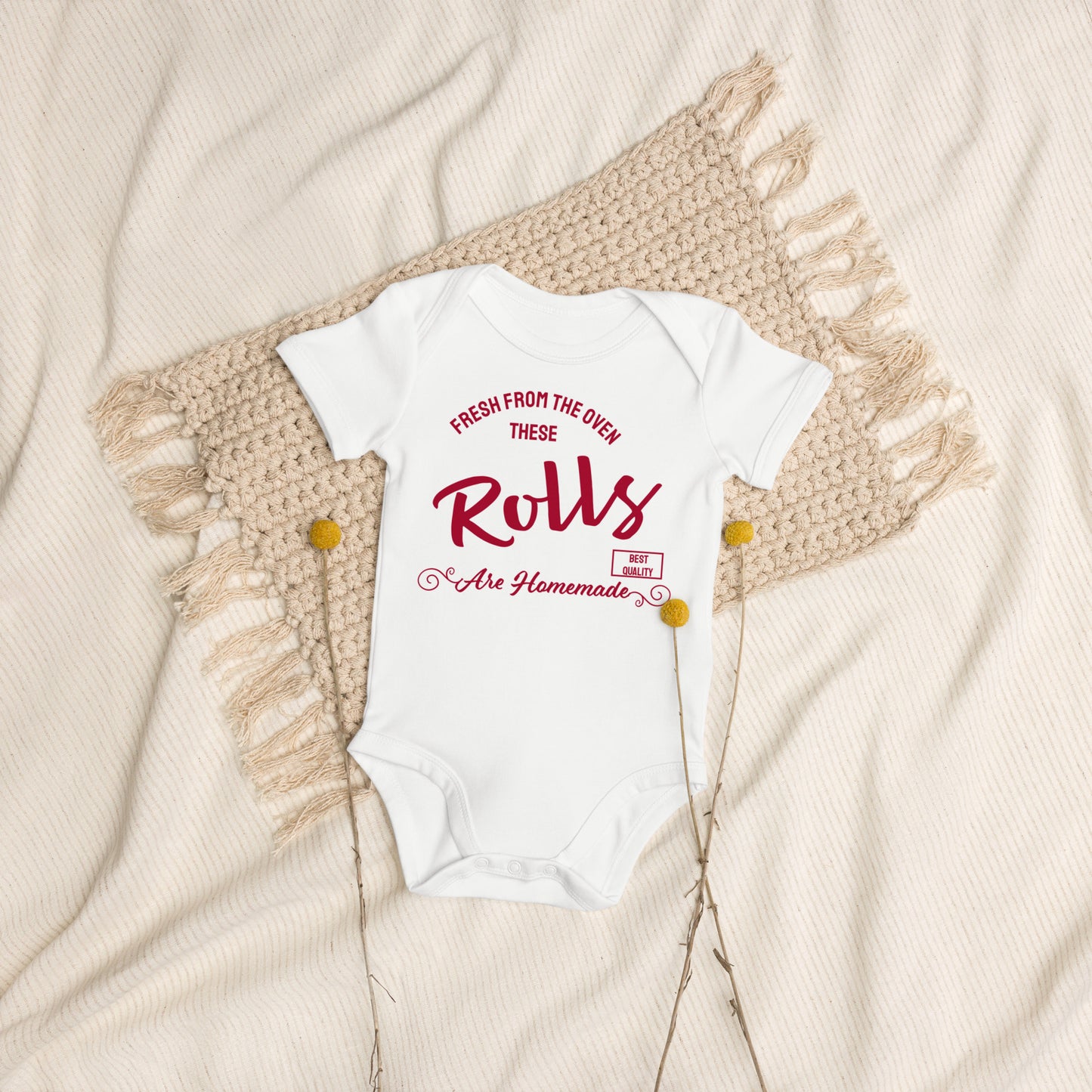 Homemade Rolls Organic Cotton Baby Bodysuit