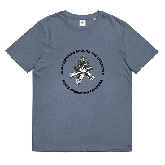 What Happens Around the Campfire Men's Organic Tee