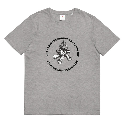 What Happens Around the Campfire Men's Organic Tee