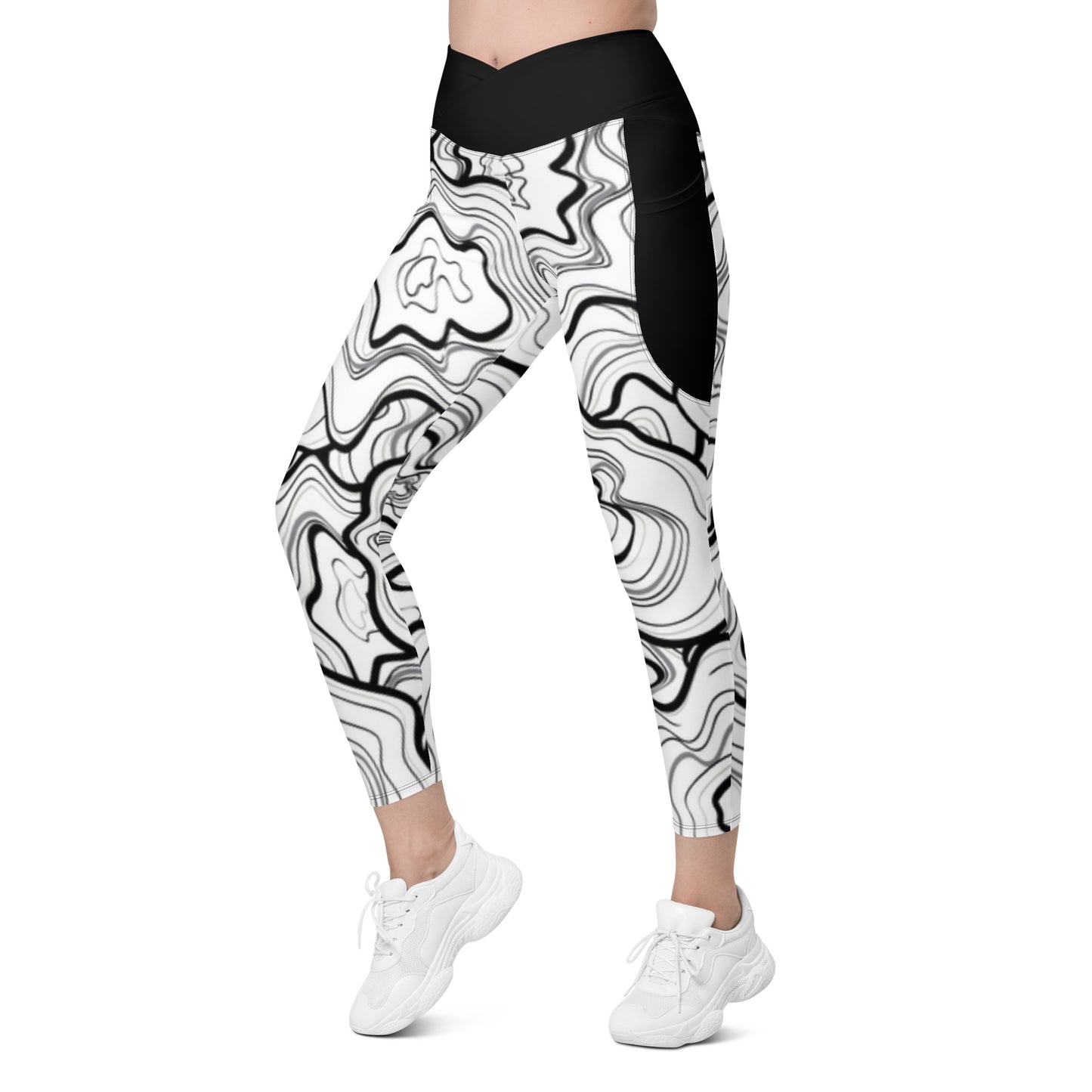 Shockwaves Crossover Leggings w/ Pockets