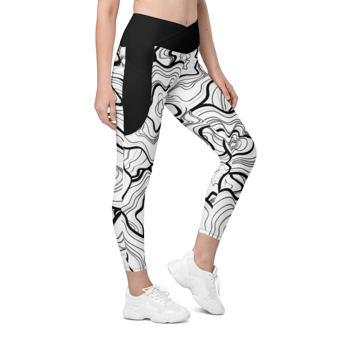 Shockwaves Crossover Leggings w/ Pockets